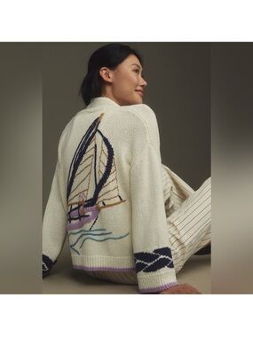 Anthropologie Maeve Sailboat Cardigan